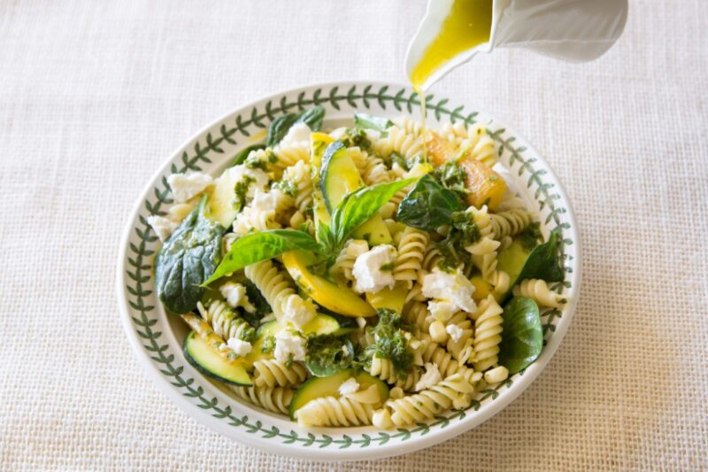 Summer Pasta Salad with Roasted Carrots and Basil Vinaigrette