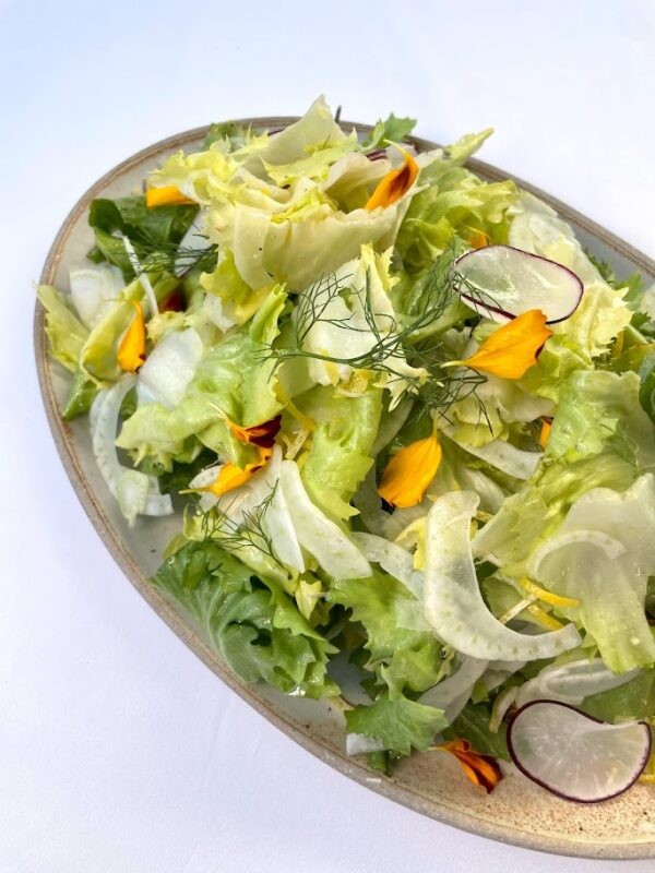Escarole Salad with Fennel and Radishes and a Dijon Mustard